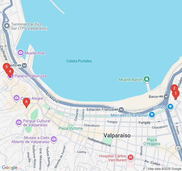 Route map for Ascensores and Miradores: The Vertical City