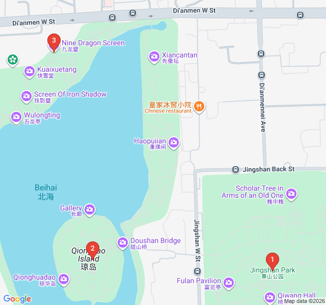 Route map for Imperial Horizons: Jingshan and Beihai