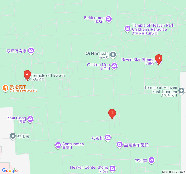 Route map for Morning Echoes at the Temple of Heaven