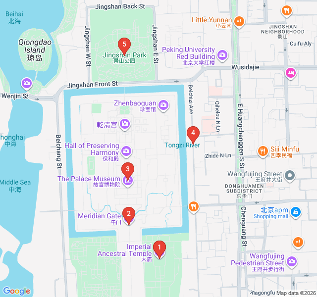Route map for Red Walls and Imperial Moats