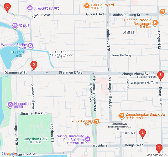 Route map for Savors of the Old City: Dongsi Food Walk