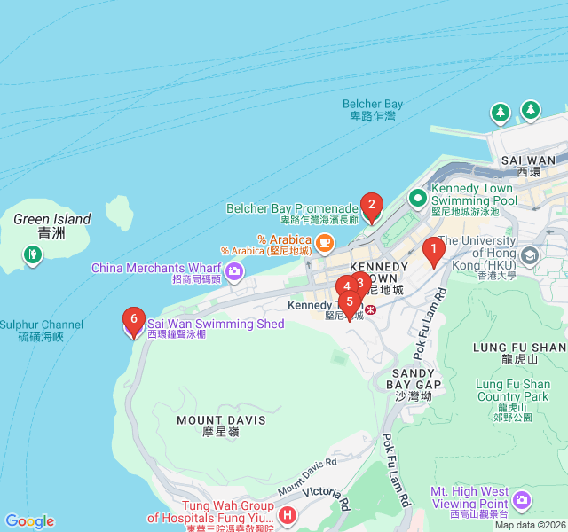 Route map for The Sunset Path of Kennedy Town