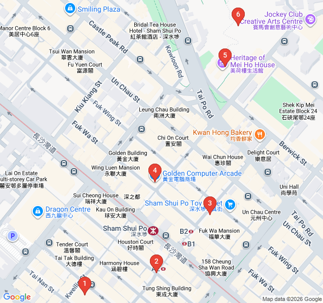 Route map for The Working Class Feast of Sham Shui Po