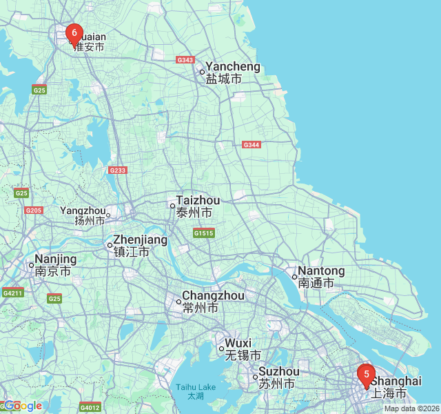 Route map for Tianzifang & Sinan Mansions: Arts, Crafts, and Villas