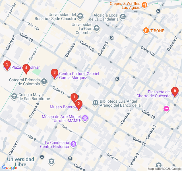 Route map for Colonial Colors of La Candelaria