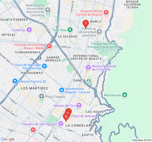 Route map for El Bogotazo: The Day the City Burned