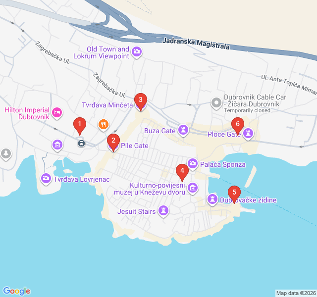 Route map for The Bastions of Ragusa