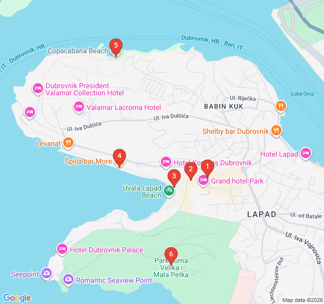 Route map for Lapad Coastal Forest Trail