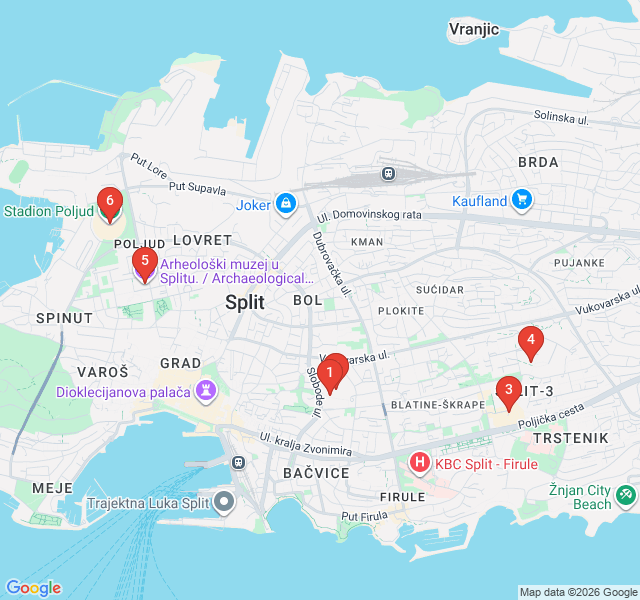 Route map for Modernist Split: Brutalism and Split 3
