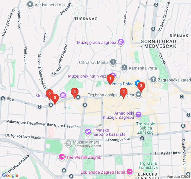 Route map for Old Crafts and Traditions of Ilica