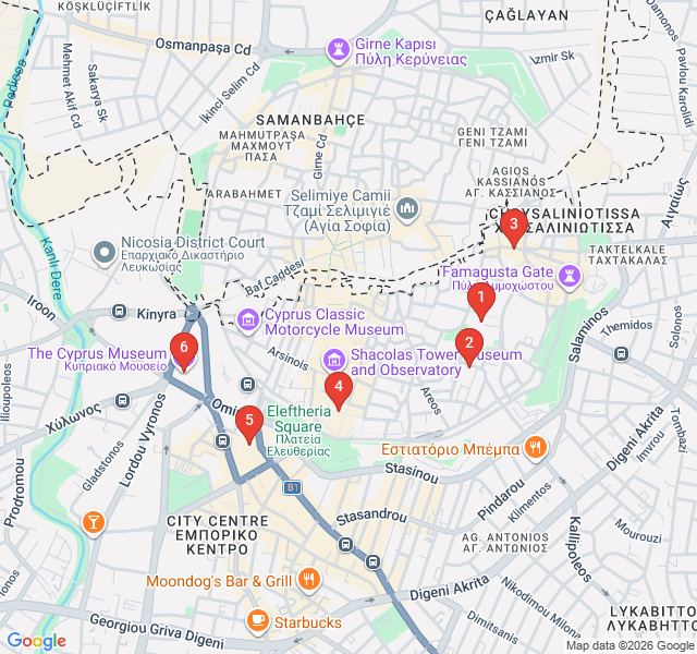 Route map for The Museum Mile: Ancient and Medieval Treasures