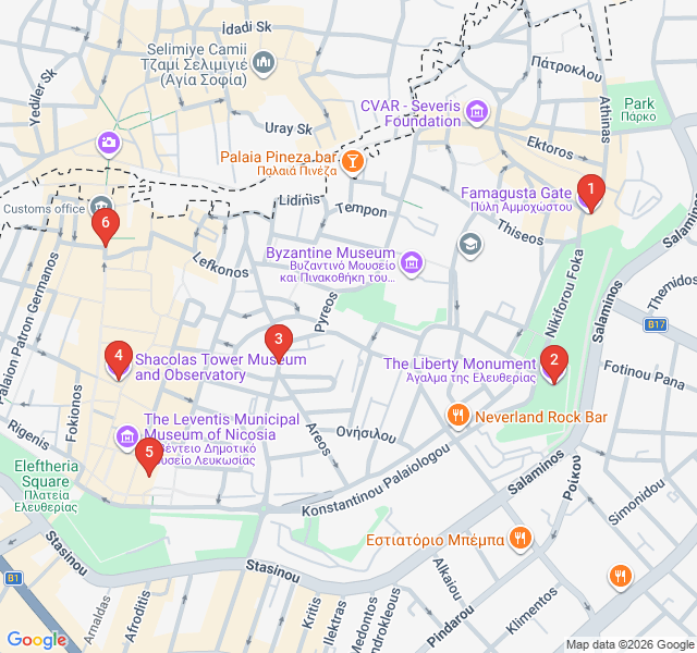 Route map for Nicosia Through the Lens: The Photographer's Route