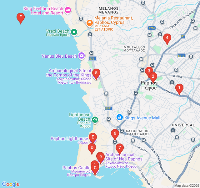Route map for The Fort and the Fleet: Paphos Harbor Heritage