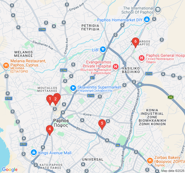 Route map for Taste of Paphos: A Culinary Audio Walk in the Old Town
