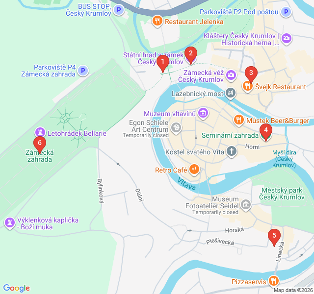 Route map for The Ultimate Krumlov Viewpoint Trail