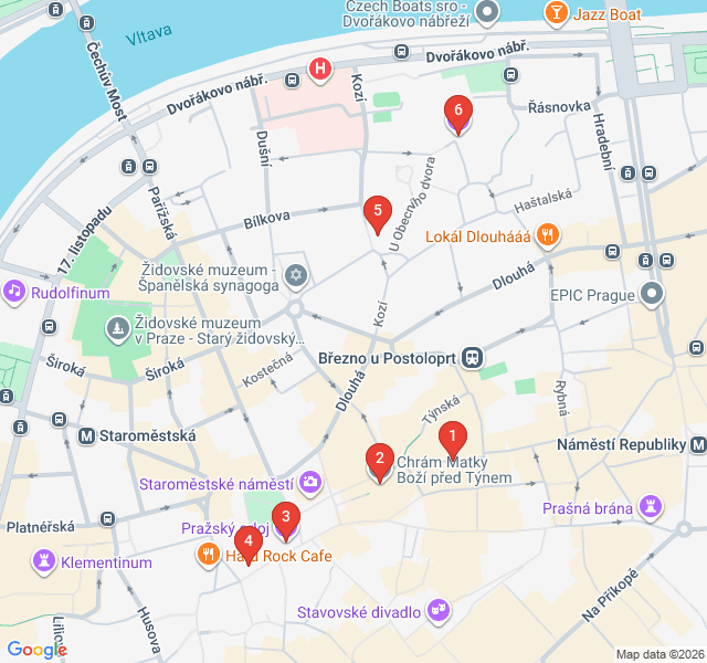 Route map for Alchemy and Legends of Old Prague