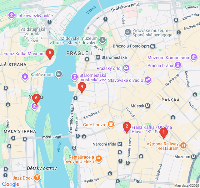 Route map for Provocative Sculptures of David Černý