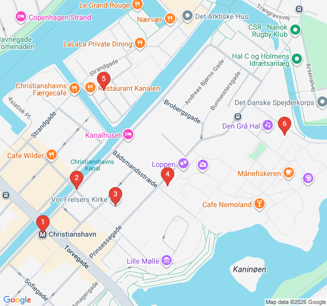Route map for Christiania and the Soul of Christianshavn