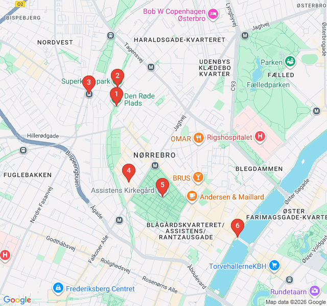 Route map for Nørrebro's Global Vibes and Urban Art
