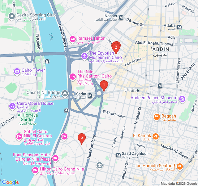 Route map for Cairo’s Modern Canvas: Downtown Art Galleries