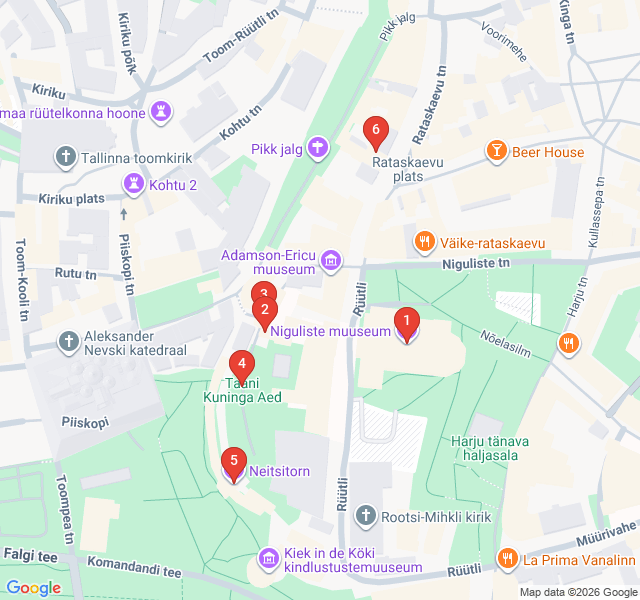 Route map for Tallinn's Haunted History and Dark Folklore