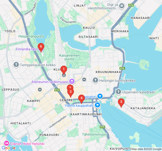 Route map for Alvar Aalto and Modernist Masterpieces