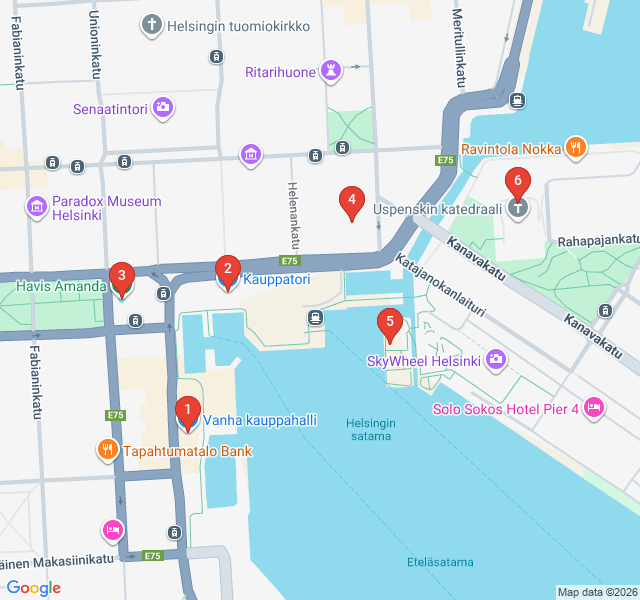 Route map for Market Flavors and Nordic Delights