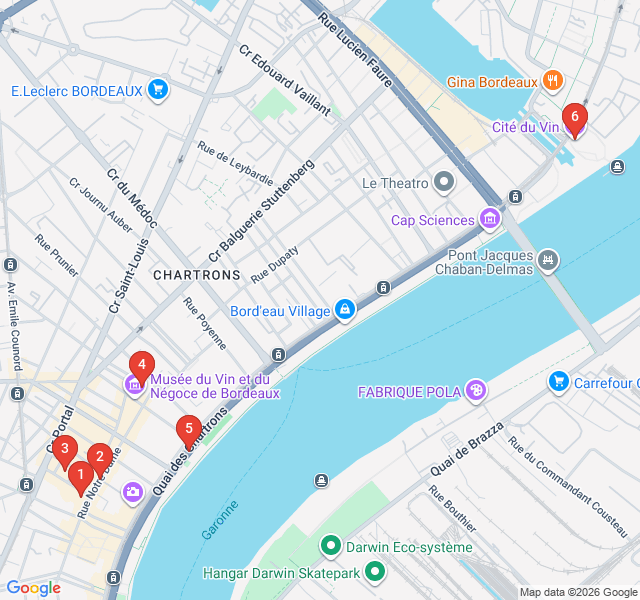 Route map for Chartrons: The Spirit of the Wine Trade