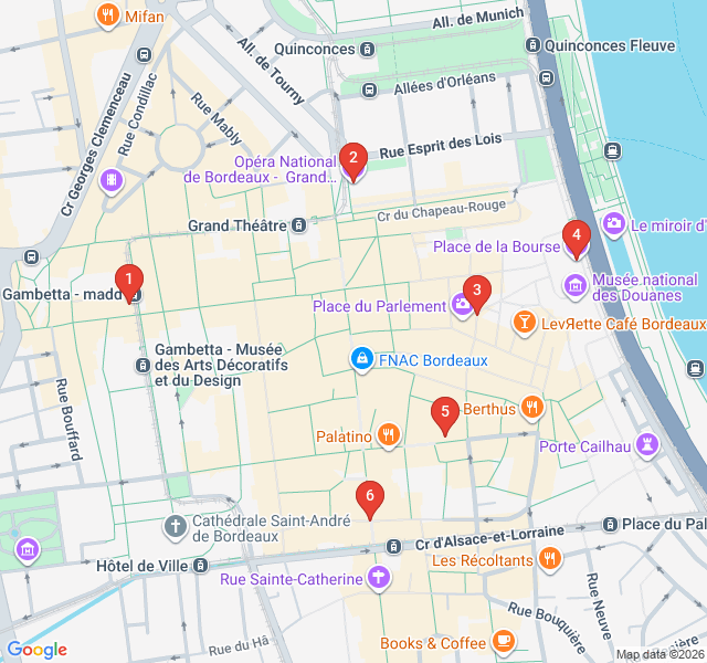 Route map for Cinematic Bordeaux: Film & Fiction Trail