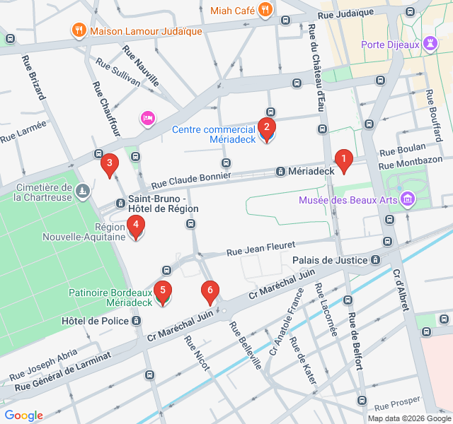 Route map for Concrete Curiosities: The Mériadeck Experiment