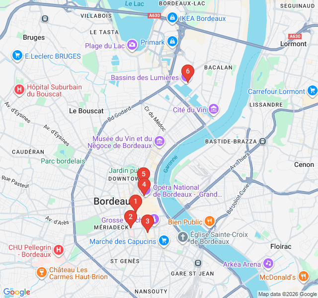 Route map for Echoes of the Resistance: Bordeaux in WWII
