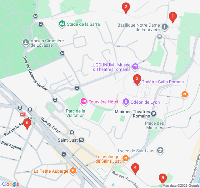 Route map for Golden Hour: Lyon's Most Scenic Viewpoints