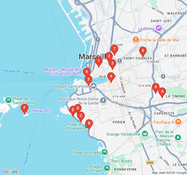Route map for Belle Époque Glamour: The Villas of the Corniche