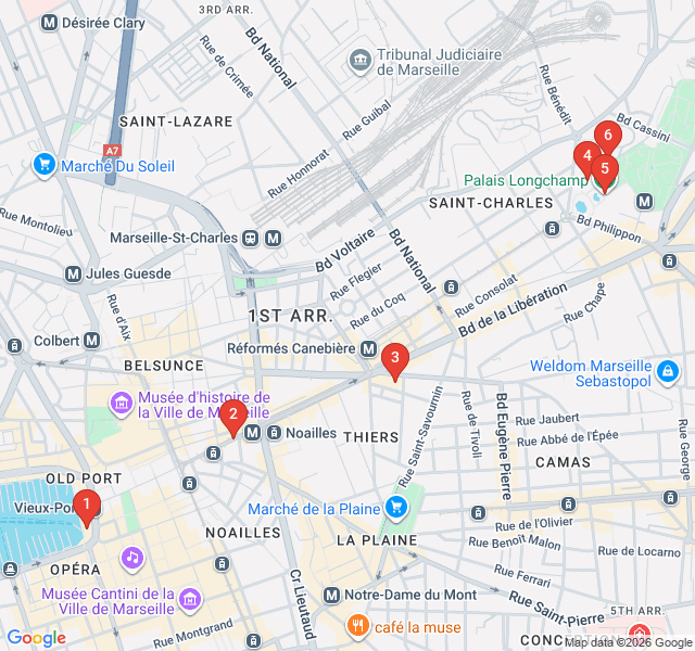Route map for The Grand Boulevard: La Canebière & Beyond