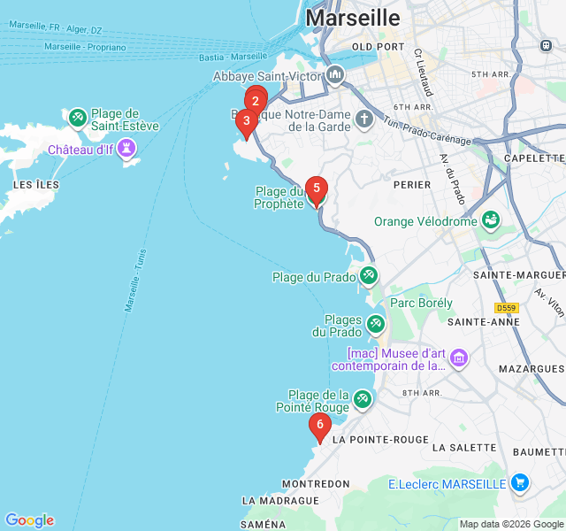 Route map for Seaside Charm: Vallon des Auffes to Malmousque