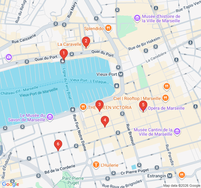 Route map for Sunset Sips: After-Hours at the Old Port