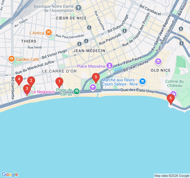 Route map for Belle Époque Architecture of the Promenade