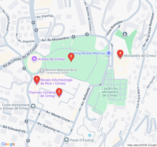 Route map for The Roman Roots of Cemenelum