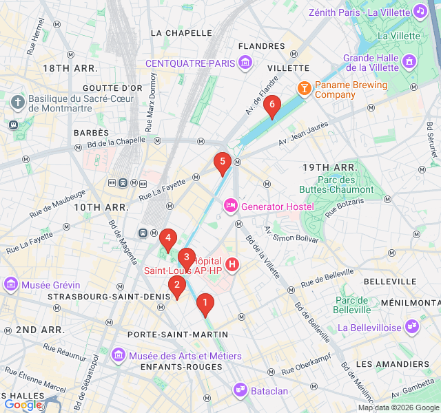 Route map for Canal Saint-Martin: Hipsters and Houseboats