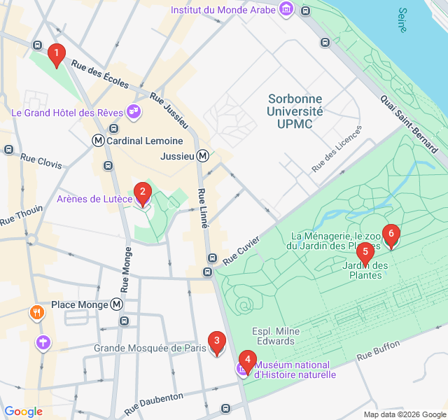 Route map for Family Discovery: Gardens and Gladiators