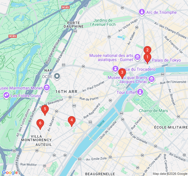 Route map for Modernist Masterpieces of the 16th