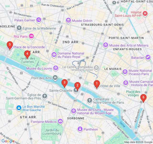 Route map for Revolutionary Paris: From Bastille to Concorde