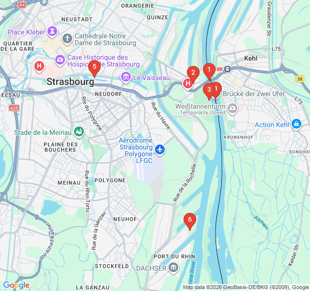 Route map for Crossing Borders: The Jardin des Deux Rives Walk