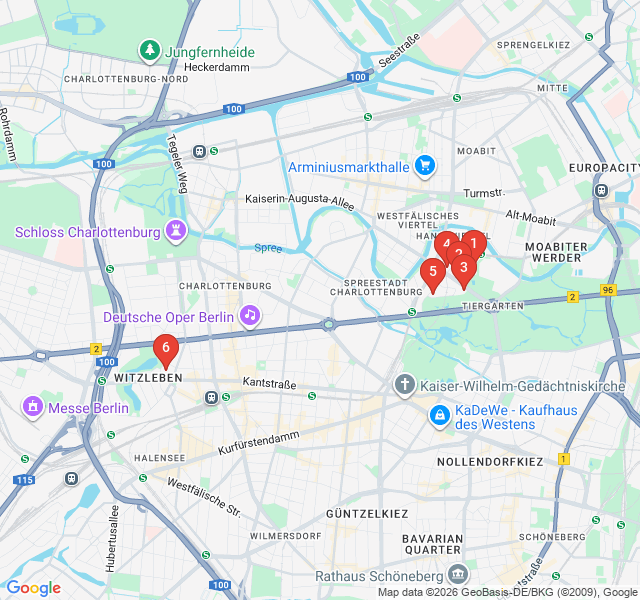 Route map for Hansaviertel: A Modernist Architecture Utopia