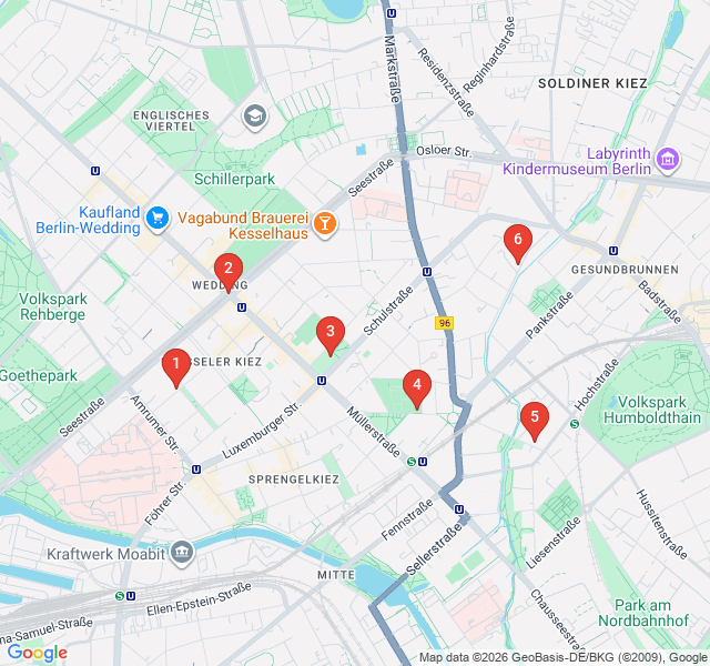 Route map for Wedding’s Industrial Renaissance: Panke River Walk
