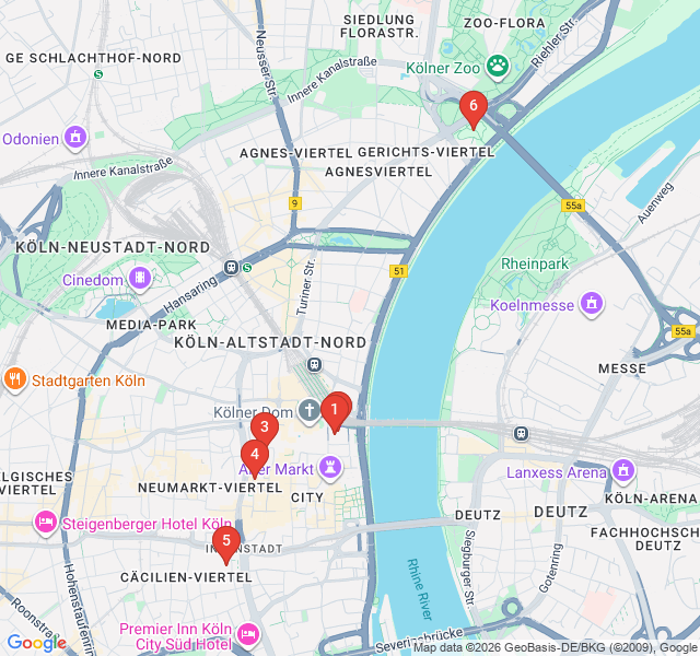 Route map for Avant-Garde Cologne: Modern Art and Sculpture
