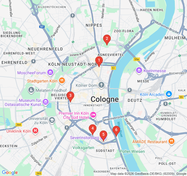 Route map for Fortified Cologne: The Medieval Ring Road