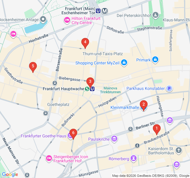 Route map for The Gourmet’s Market Walk: Kleinmarkthalle and Beyond