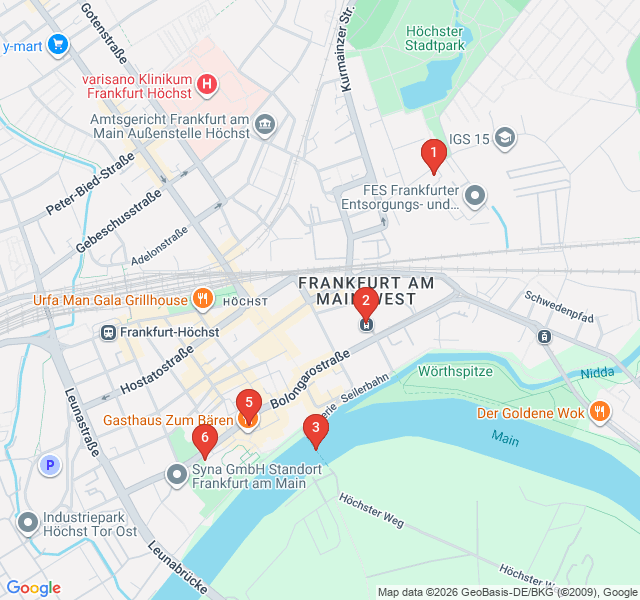 Route map for Medieval Höchst: The Hidden Old Town