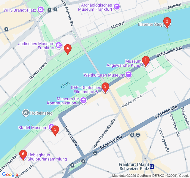 Route map for Museum Embankment: Art and Culture by the Main